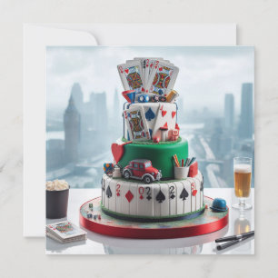 FUN POKER NIGHT BIRTHDAY CELEBRATION INVITATION