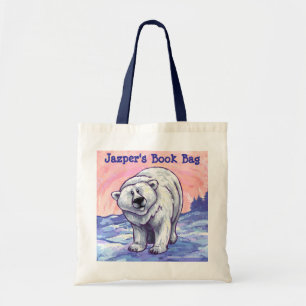 Fun Polar Bear Personalised Book Bag