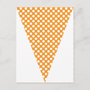 Fun Polka Dot Orange Colourful Flag Bunting Postcard