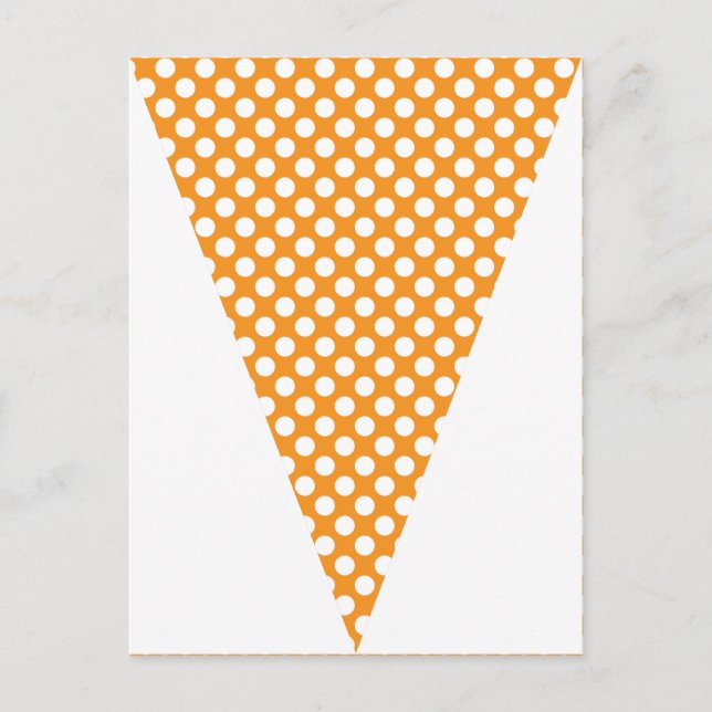 Fun Polka Dot Orange Colourful Flag Bunting Postcard (Front)