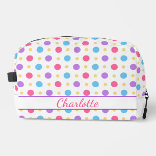Fun Polka Dot Pink Purple Blue Dopp Kit
