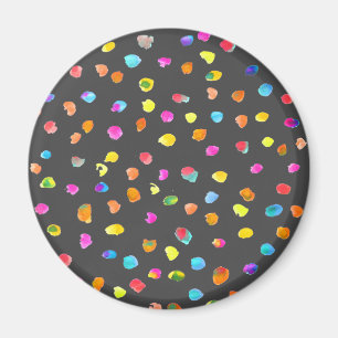 Fun polka dot rainbow boho watercolor art magnet