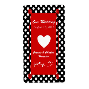 Fun Polka Dot Wedding Mini Wine Label