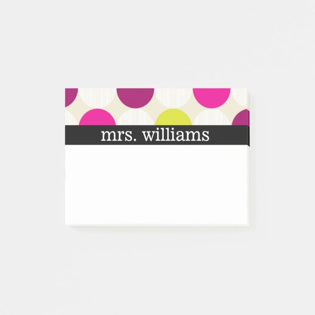 Fun Polka Dots - Personalise Post-it Notes (Front)