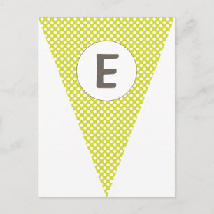 Fun Polkadot Lime Green Customisable Flag Bunting Postcard