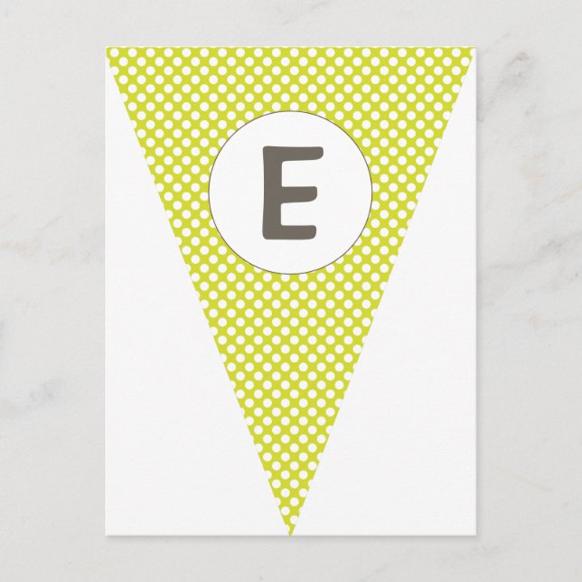 Fun Polkadot Lime Green Customisable Flag Bunting Postcard (Front)