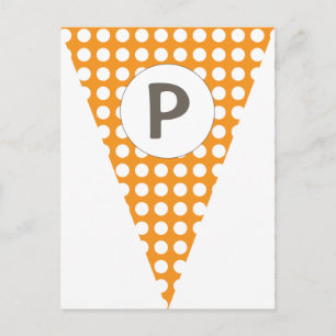 Fun Polkadot Orange Customisable Flag Bunting Postcard