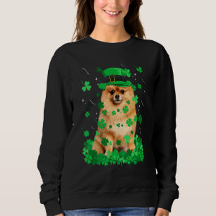 Fun Pomeranian Dog St Patrick S Day Irish Shamrock Sweatshirt