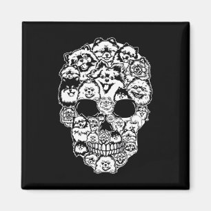 Fun Pomeranian Skull Dog Skeleton Halloween Magnet