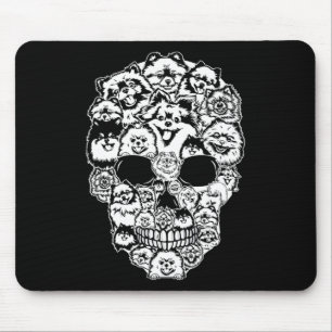Fun Pomeranian Skull Dog Skeleton Halloween  Mouse Pad