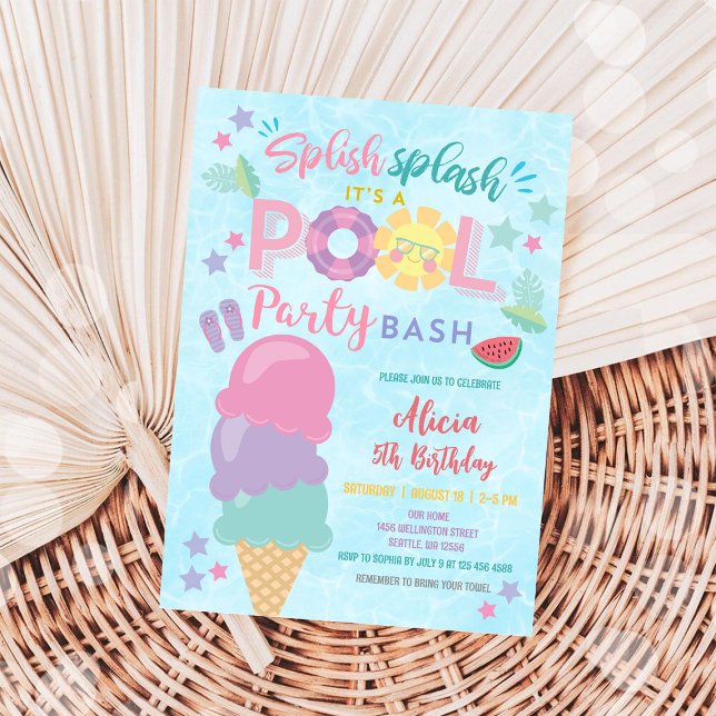 Fun Pool Party Birthday Invitation (Creator Uploaded)