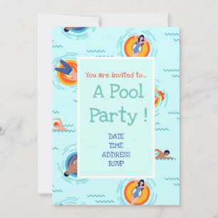 Fun Pool Party cute and modern Invitation