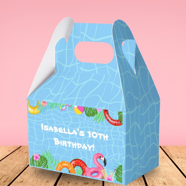 Fun Pool Party Swimming Birthday Favour Box (Creator Uploaded)