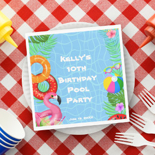Fun Pool Party Swimming Birthday Napkin