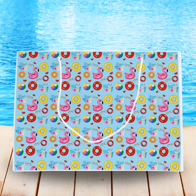 Fun Pool Party Swimming Pattern Large Gift Bag (Creator Uploaded)