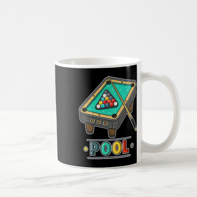 Fun Pool Table Billiards Game Themed  Coffee Mug (Right)