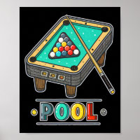 Fun Pool Table Billiards Game Themed