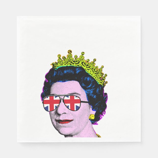 Fun Pop art modern HM Queen   Napkins (Front)