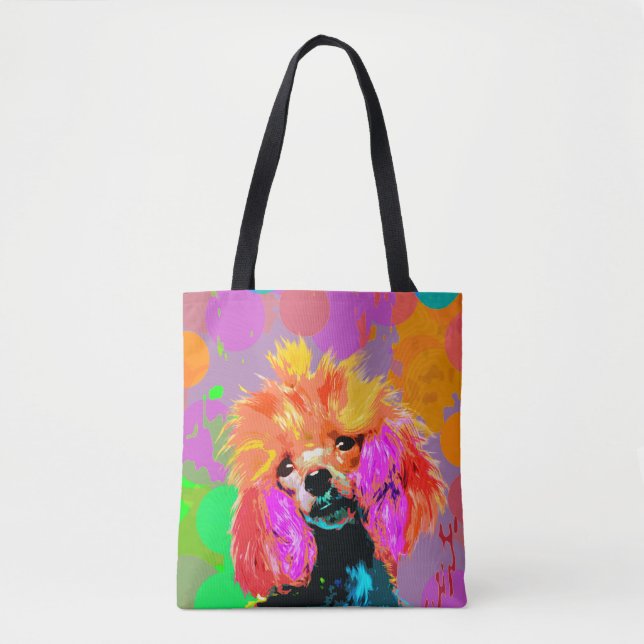 Fun Pop Art Toy Poodle Tote Bag (Front)