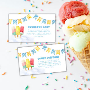 Fun Popcicle Ice Cream Books for Baby Shower Enclosure Card