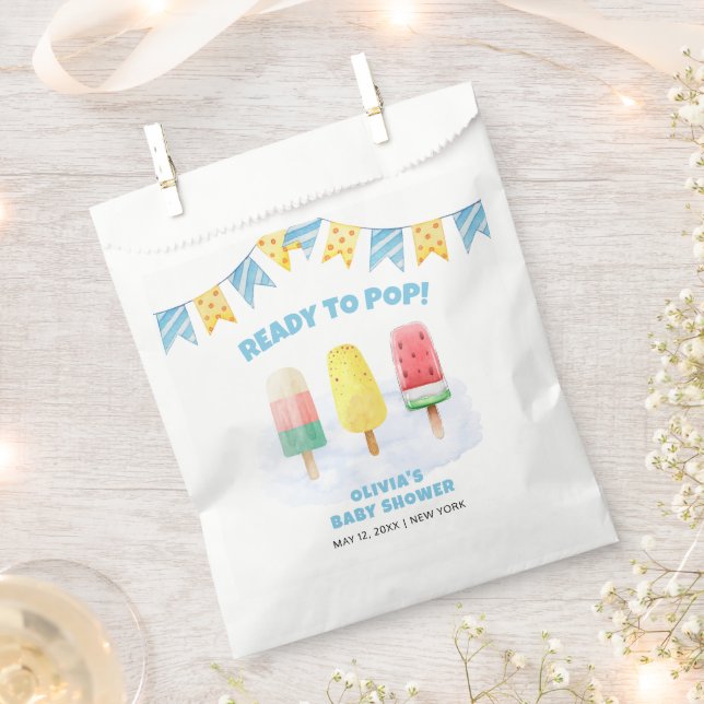 Fun Popcicle Ready To pop Ice Cream Baby Shower  Favour Bags (Clipped)