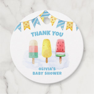 Fun Popcicle Ready To pop Ice Cream Baby Shower Favour Tags