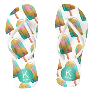Fun Popsicle Pattern with Your Monogram Jandals