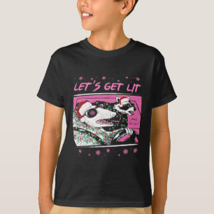 Fun Possum Racoon Lets Get Trash Street Pink Chri T-Shirt