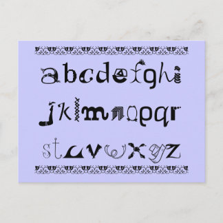 Fun Postcard of the Alphabet in English