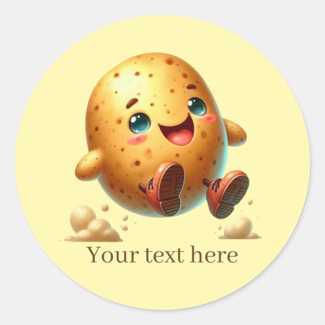 Fun potato Farmers customizable  Classic Round Sticker (Front)