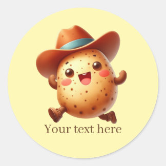 Fun potato Farmers customizable Classic Round Sticker