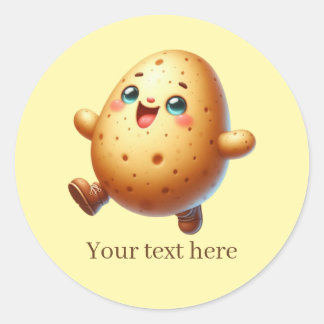 Fun potato Farmers customizable Classic Round Sticker