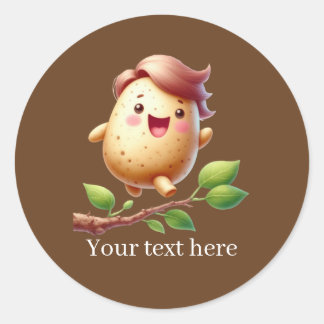 Fun potato Farmers customizable Classic Round Sticker