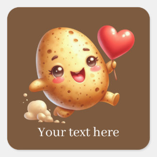 Fun potato Farmers customizable Square Sticker