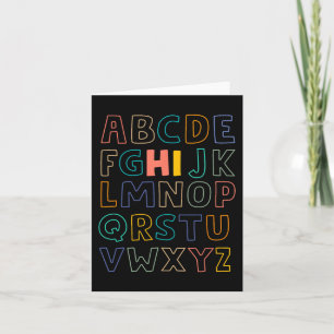 Fun Pre K Kindergarten Hi Alphabet Back To School  Card