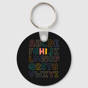Fun Pre K Kindergarten Hi Alphabet Back To School Key Ring