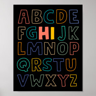 Fun Pre K Kindergarten Hi Alphabet Back To School  Poster