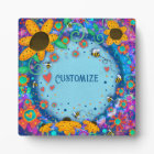 Fun Pretty Floral Bumblebee ONE WORD Custom Plaque