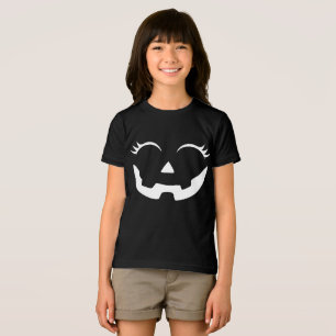 Fun Pretty Pumpkin Jack O Lantern Face Halloween Tri-Blend Shirt