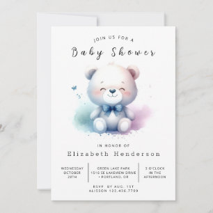 Fun Printable Bear Baby Shower Invitation