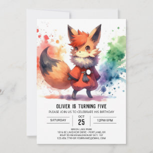 Fun Printable Fox Birthday Invitation