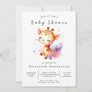 Fun Printable Giraffe Baby Shower Invitation