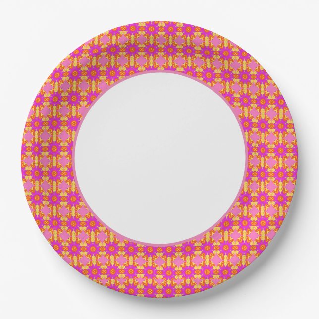 Fun Prints Gold Pink Dinnerware (Front)