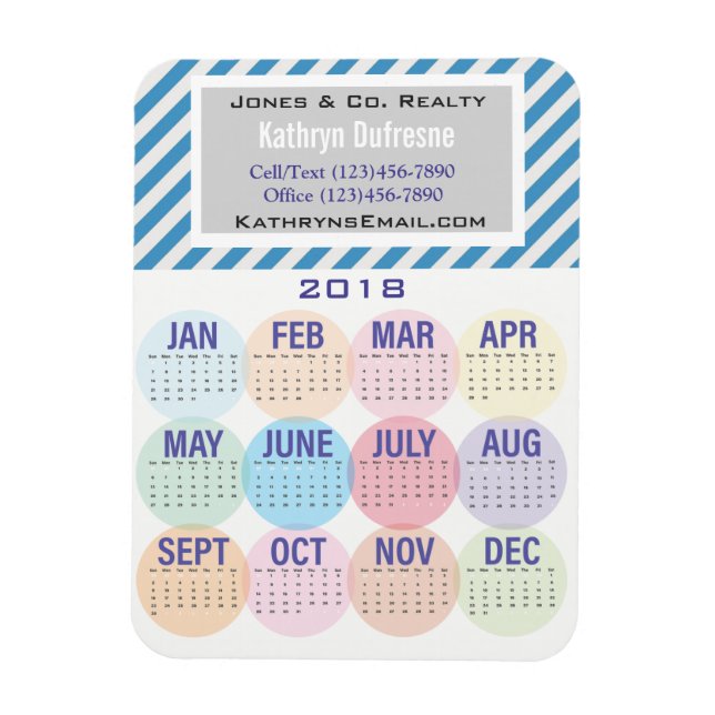 Fun & Professional Business 2018 Calendar Magnet (Vertical)