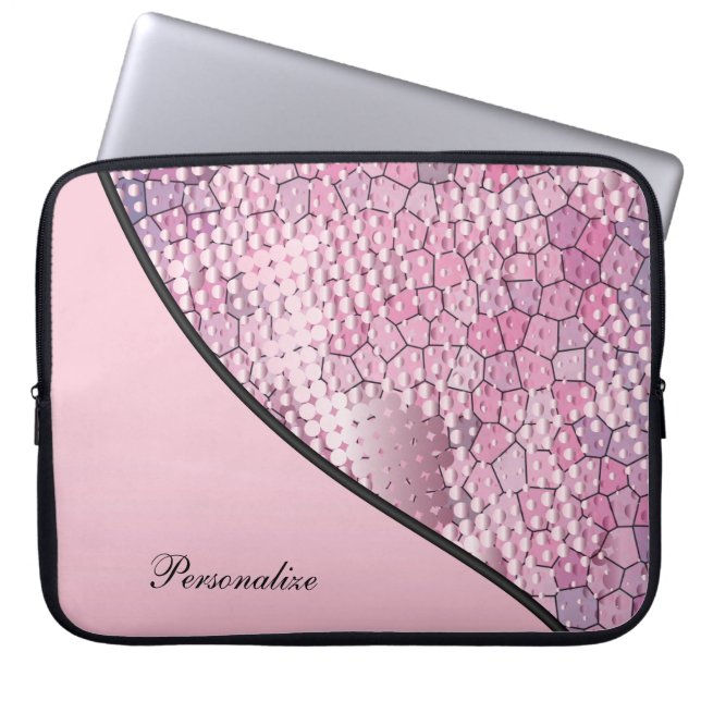 Fun Psychedelic Pink with a Splatter of Pink Dots Laptop Sleeve (Front)