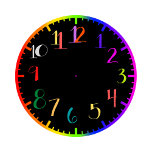 Fun psychedelic style clock with colourful numbers<br><div class="desc">Funky,  fun psychedelic looking clock with colourful numbering.</div>