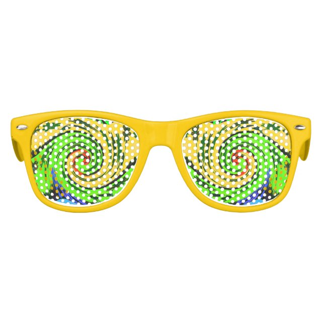 Fun Psychedelic Swirl Party Sunglasses (Front)
