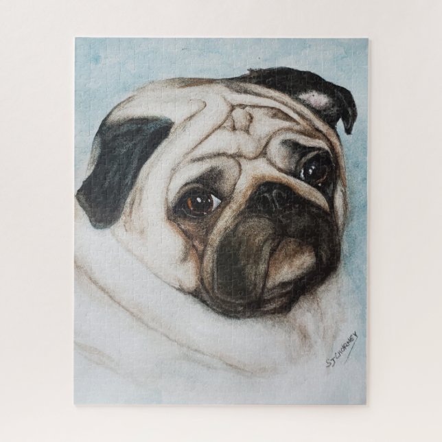 Fun Pug Puppy Jigsaw Puzzle (Vertical)