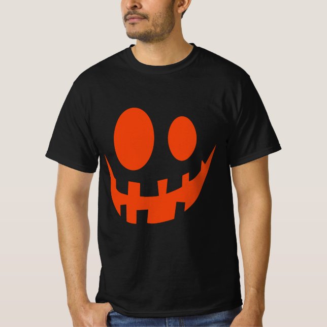 Fun Pumpkin Jack O Lantern Face Halloween T-Shirt (Front)