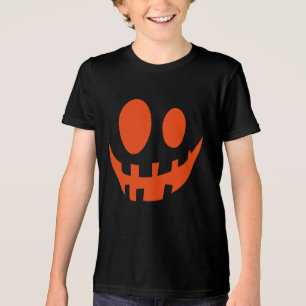 Fun Pumpkin Jack O Lantern Face Halloween Tri-Blend Shirt